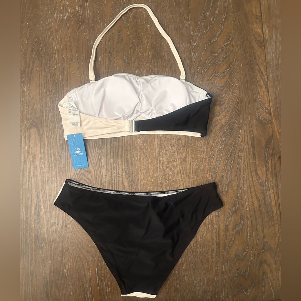 Cupshe Black and Cream Bikini Set NWT - Picture 2 of 5